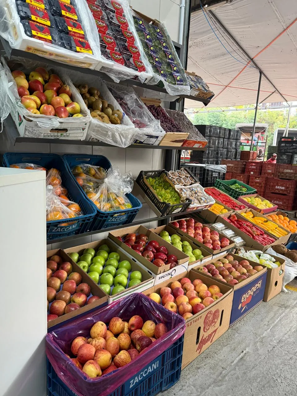 Banca com variedade de hortifrúti